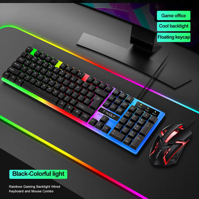 Rainbow Backlit Gaming Keyboard & Mouse Kit - Techtopia