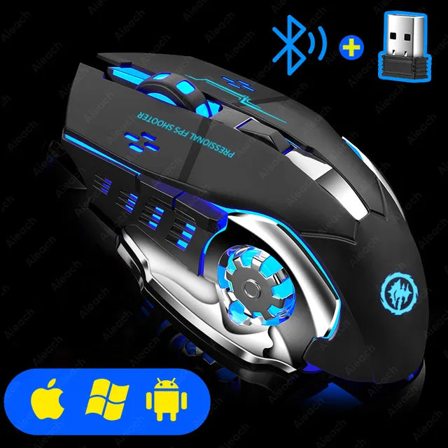 Silent Rechargeable Wireless Gaming Mouse - Techtopia