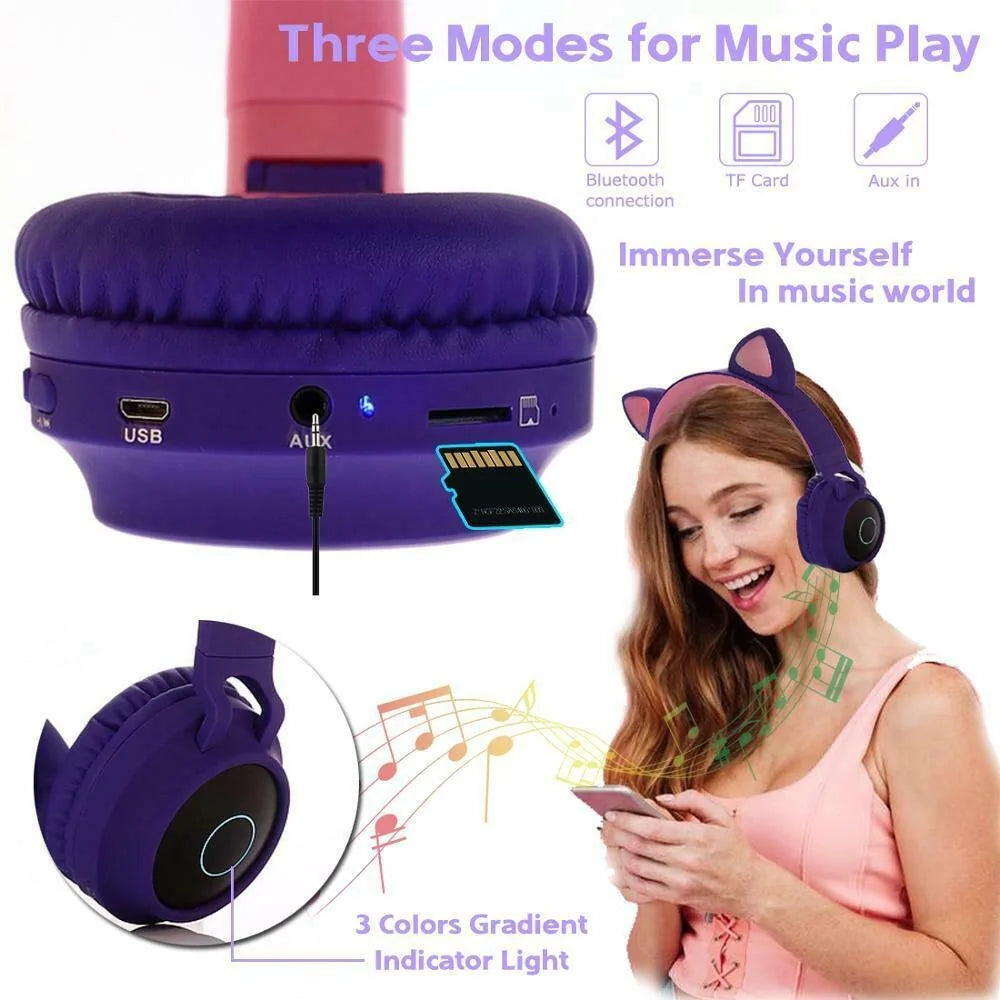 Cat Ear Bluetooth 5.0 Headphone Earphone - Techtopia