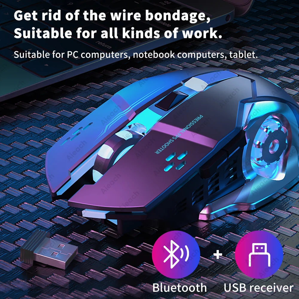 Silent Rechargeable Wireless Gaming Mouse - Techtopia