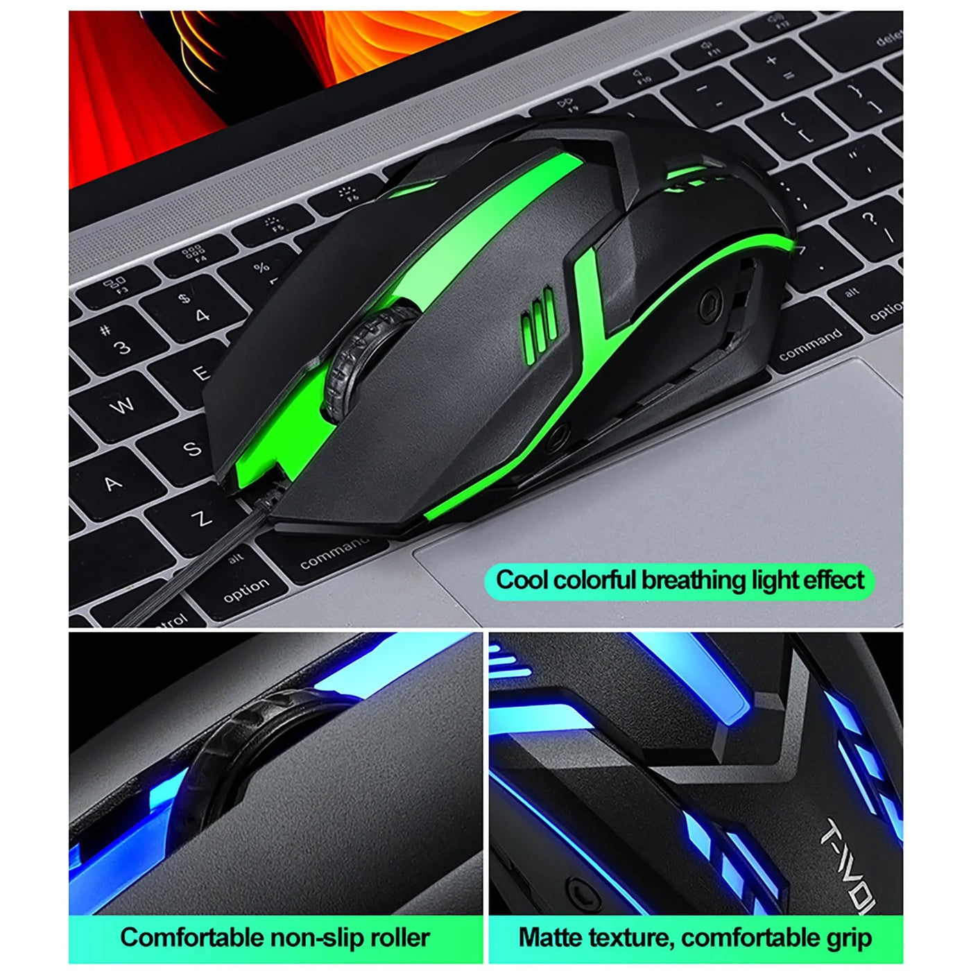 Rainbow Backlit Gaming Keyboard & Mouse Kit - Techtopia